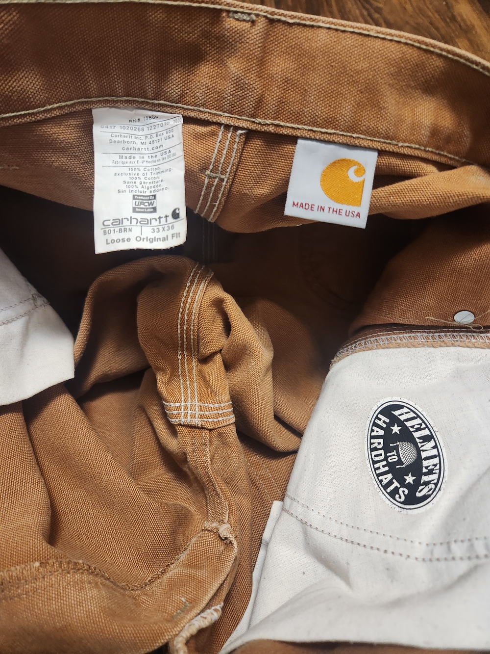 Carhartt Men's B01 Double Front Work Pants Brown Gold Men's 33x36 - Picture 7 of 9